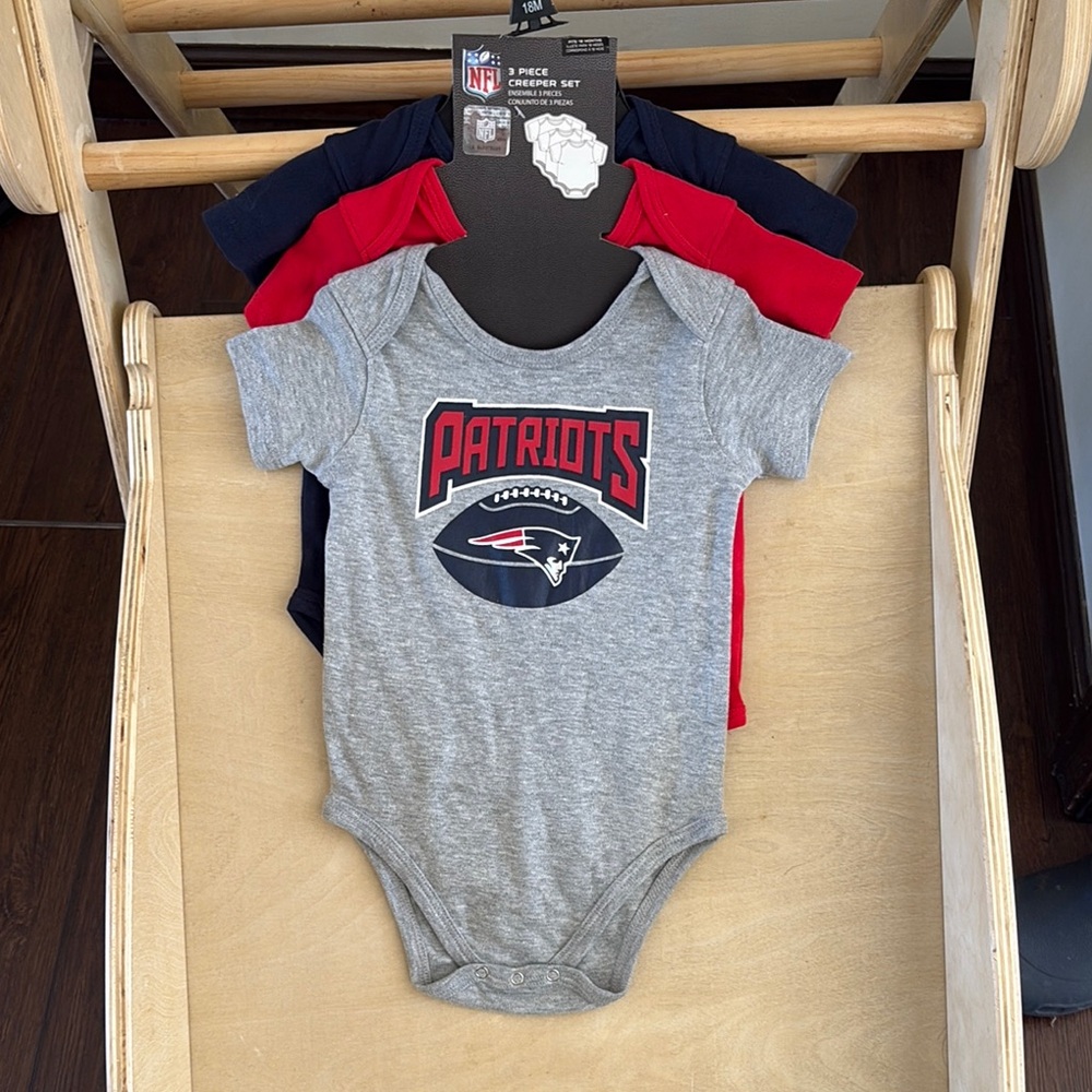 NFL Patriots Baby Onesie Set - 18 months